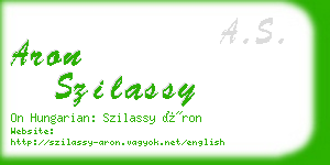 aron szilassy business card